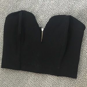 Dynamite Ribbed Black Strapless Bustier Top